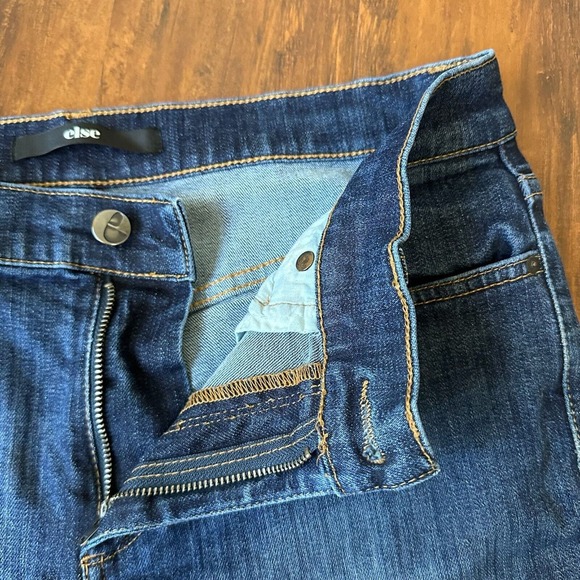 ELSE Mid-Rise Cropped Skinny Jeans in Blue - Picture 3 of 14
